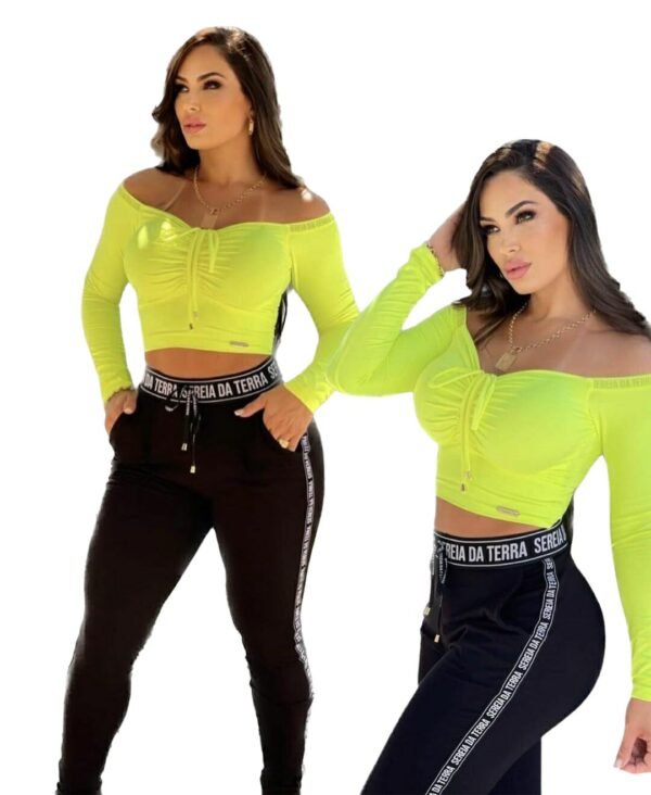 Calça Feminina Jogger Sereia da Terra Preta Moda Gringa