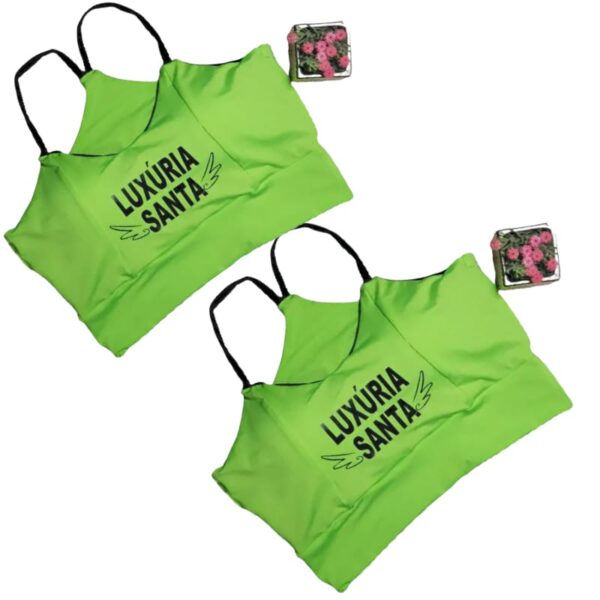 Cropped Blusa Luxúria Santa Bojo Moda Neon Academia Fitnees - Image 3