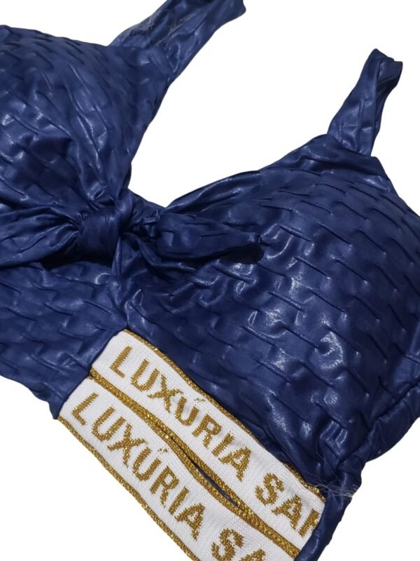 Cropped Top Luxúria Santa Bojo Lacinho Moda Fitness Academia - Imagem 3