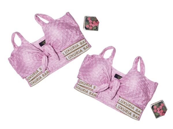 Cropped Top Luxúria Santa Bojo Lacinho Moda Fitness Academia - Imagem 2