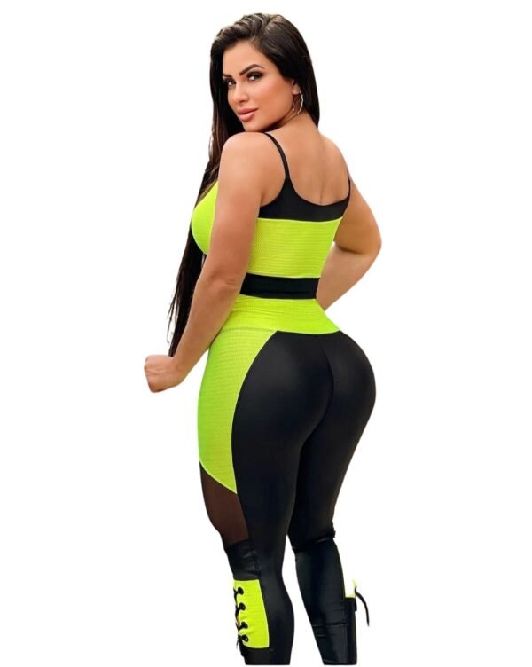 Calça Legging Cirrê Academia Fitnees Moda Sereia da Terra Preto - Imagem 3