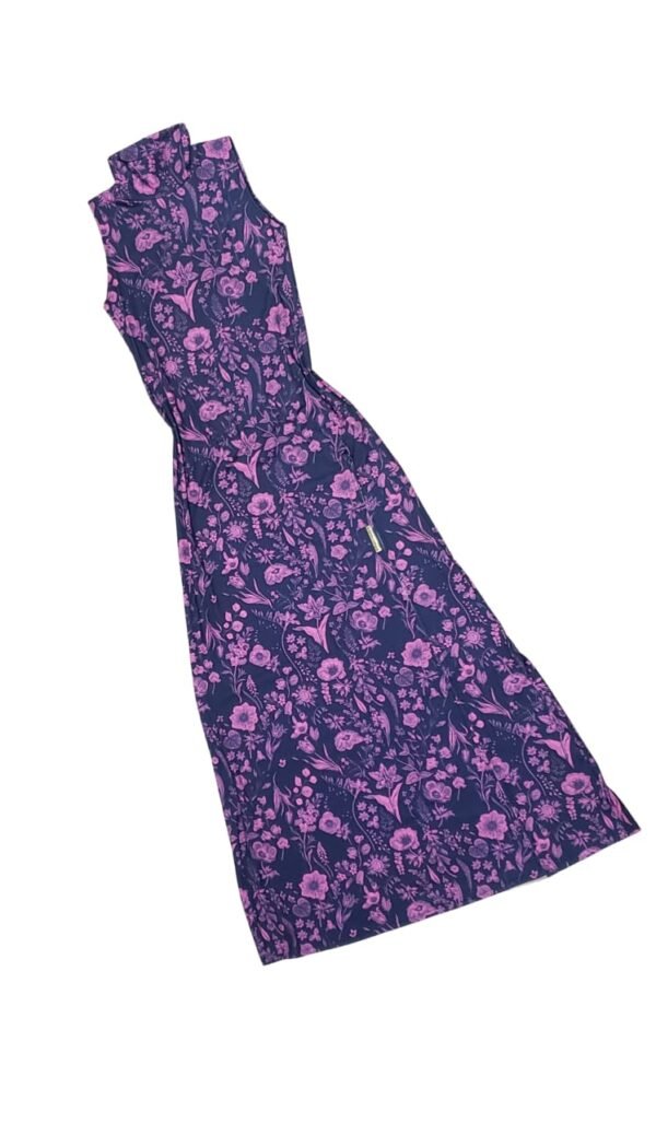 Vestido Feminino Malha Longo Fenda Abertura Lateral Moda Luxo - Imagem 5