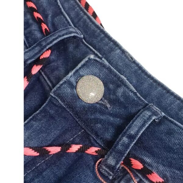 Short Bermuda Jeans Destroyed Elastano Cinto Moda Tendência - Imagem 2