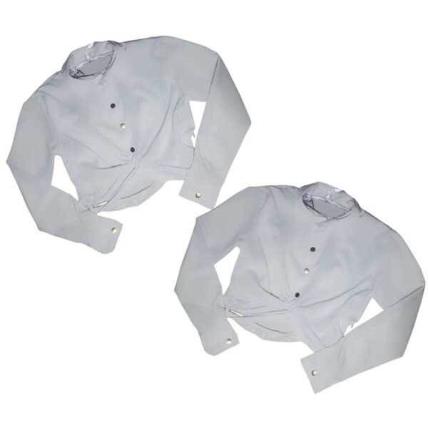 Cropped Blusa Camisa Feminino Manga Longa Blusa Moda Tendência - Imagem 3