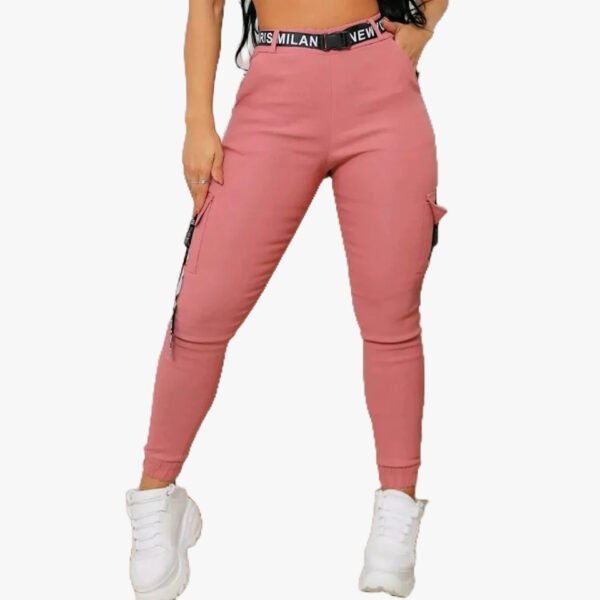 Calça Jogger Cargo Feminina Bengaline Bolsos Blogueira Gringa - Imagem 4