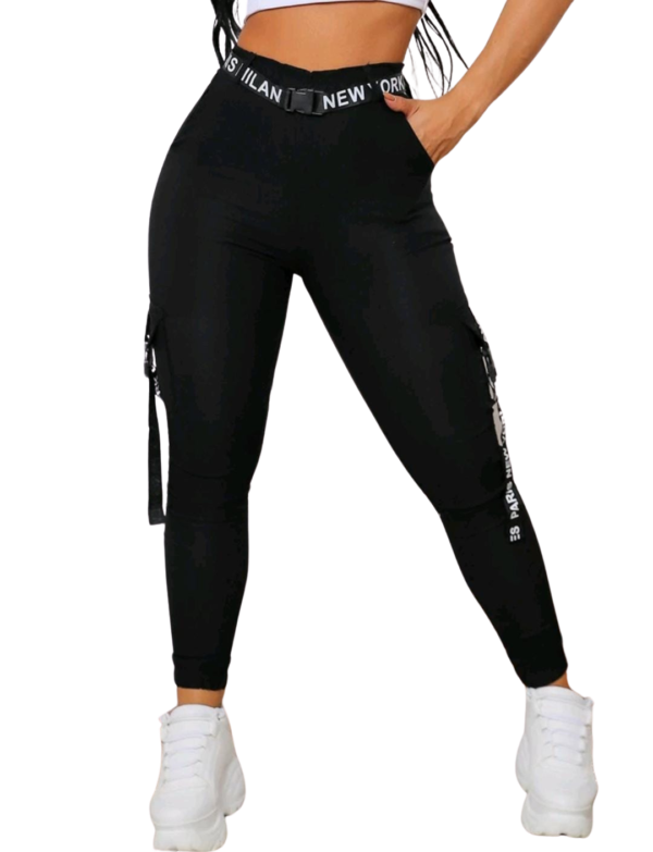 Calça Jogger Cargo Feminina Bengaline Bolsos Blogueira Gringa - Imagem 2