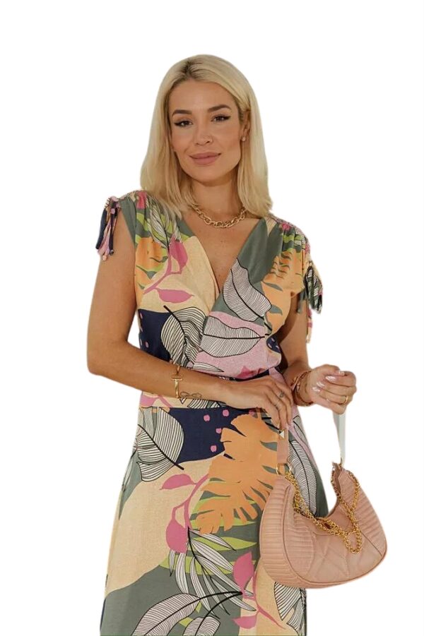 Vestido Longo Estampa Floral Malha Visco Lycra Moda Verão - Image 2