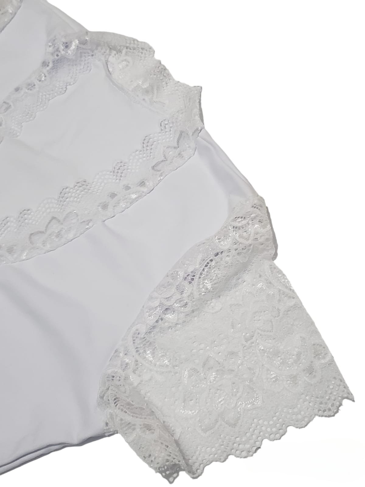 Cropped Blusa Gola V Renda Sereia da Terra Moda Tendência Balada - Imagem 4