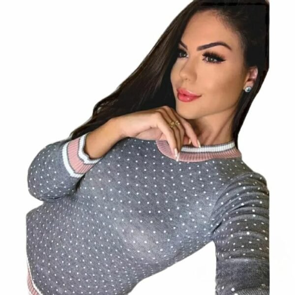 Blusa Feminina Tricot Modal Manga Longa Elastano Moda