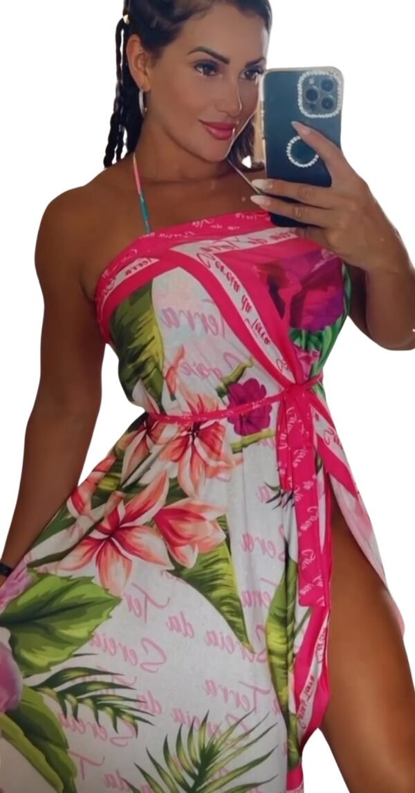 Saida de Praia Pareô Vestido Saia Canga Moda Sereia da Terra - Imagem 2