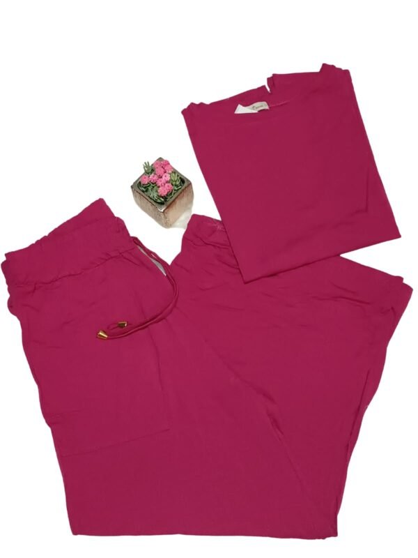 Conjunto Feminino Regata Calça Pantacourt Moda Tendência Rosa - Imagem 4