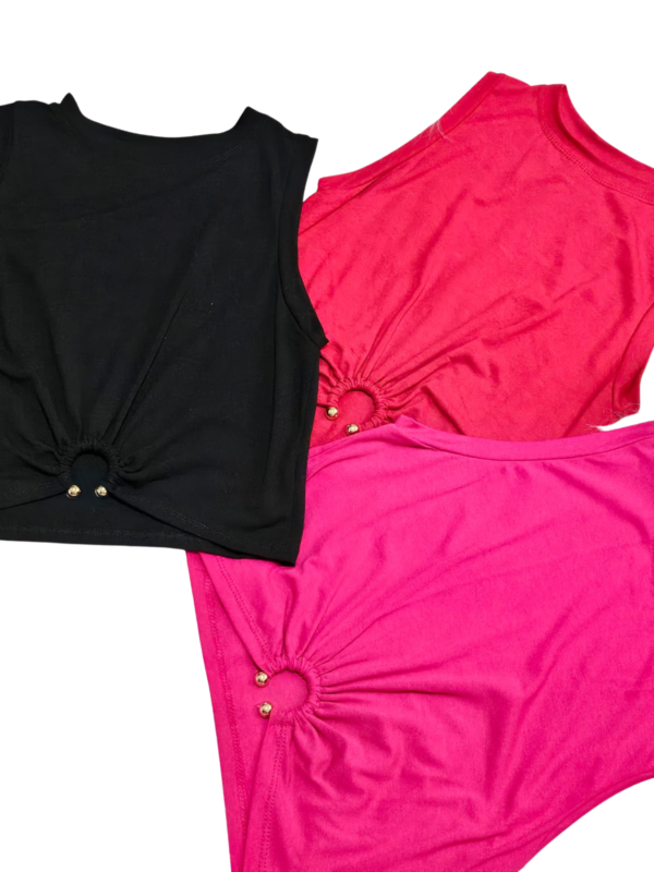 Blusa Moda Feminina Cropped Regata Visco Lycra Lançamento - Imagem 2