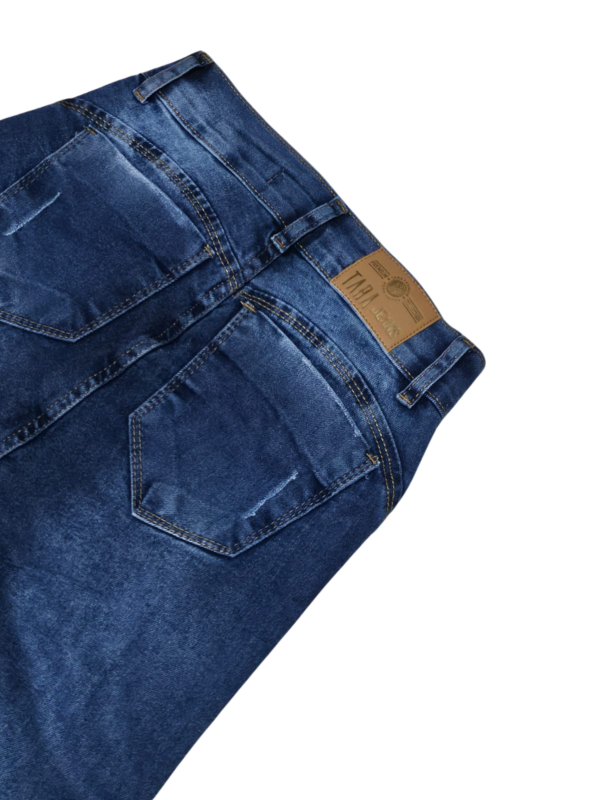 Calça Feminina Moda Flare Elastano Empina Bumbum Destroyed Jeans - Imagem 7