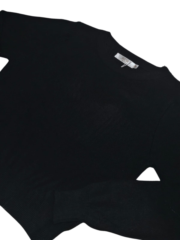 Blusa Cropped Tricot Modal Suéter Feminino Moda Inverno Preto - Imagem 5