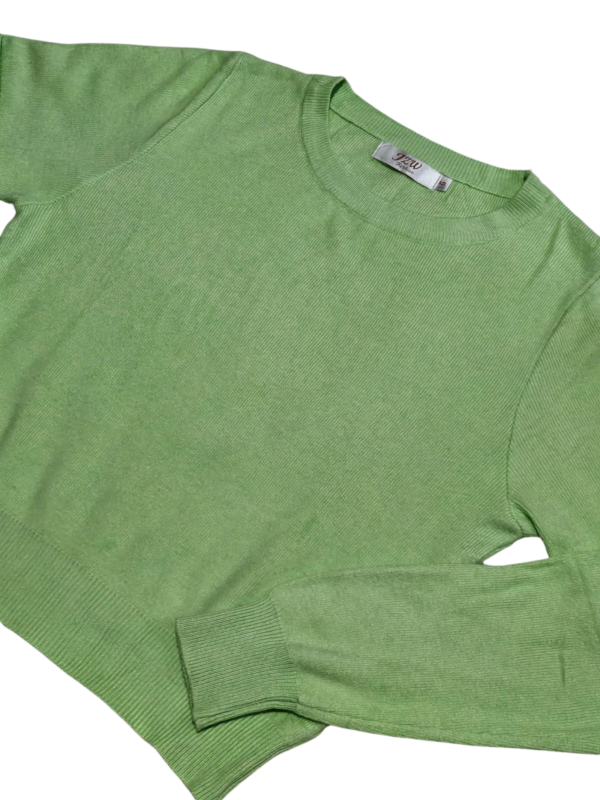 Blusa Cropped Tricot Modal Suéter Feminino Moda Inverno Preto - Imagem 7