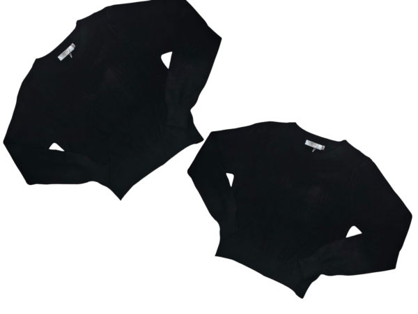 Blusa Cropped Tricot Modal Suéter Feminino Moda Inverno Preto - Imagem 8