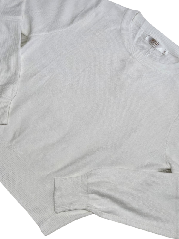 Blusa Cropped Tricot Modal Suéter Feminino Moda Inverno Preto - Imagem 6